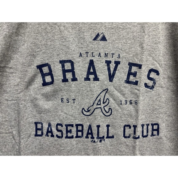 Majestic Other - Atlanta Braves Vintage Shirt NEW Dead Stock Men XXL Grey Baseball Club Majestic